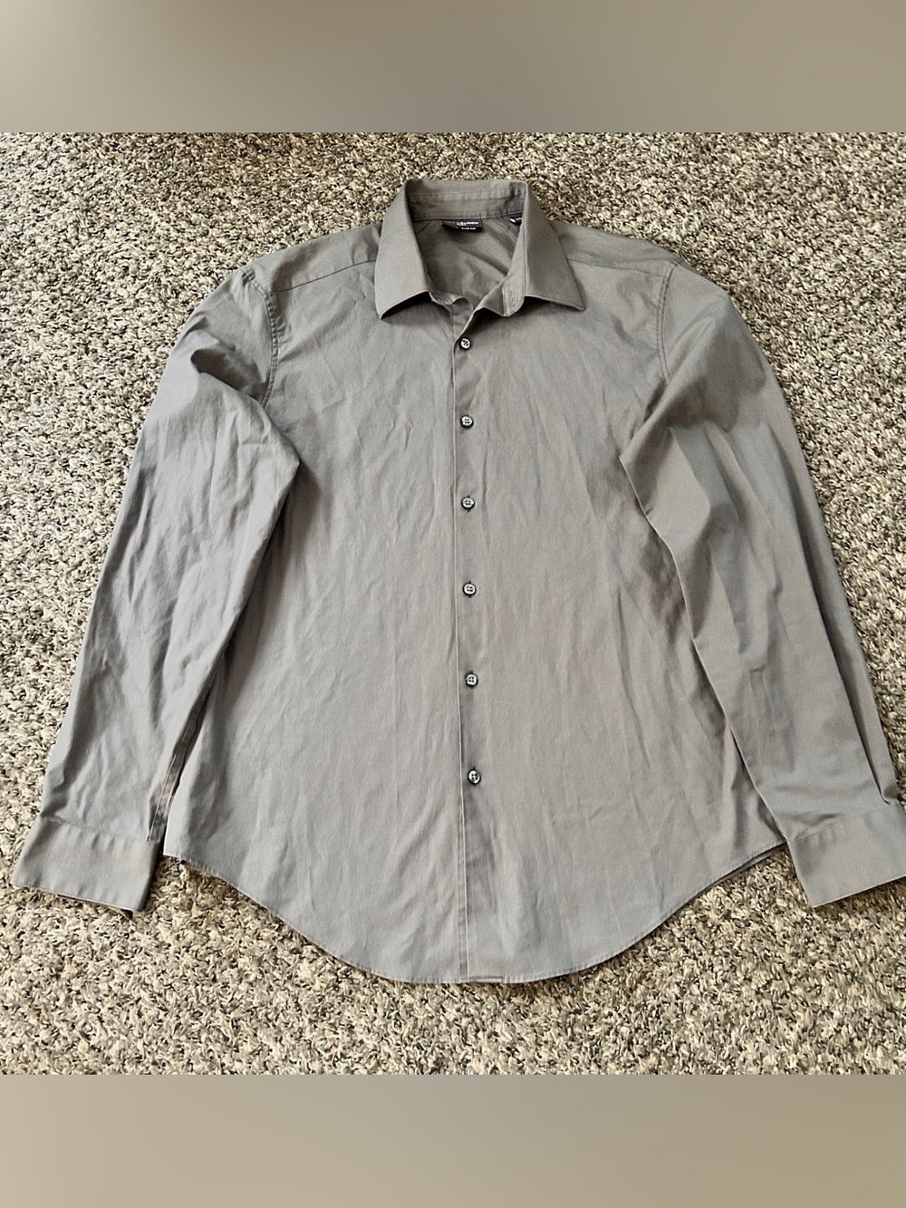 Van Heusen Men's Gray Dress Shirt Flex3 Slim Fit